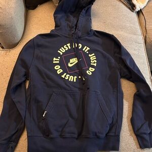 Nike Navy Hoodie with Yellow Accents